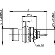 Telegärtner - Koax-Steckverbinder TNC-Einbaubuchse 50Ohm 100023759 isolierter Einbau