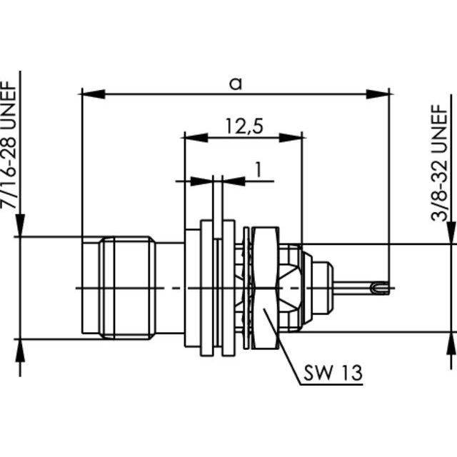 Telegärtner - Koax-Steckverbinder TNC-Einbaubuchse 50Ohm 100023759 isolierter Einbau