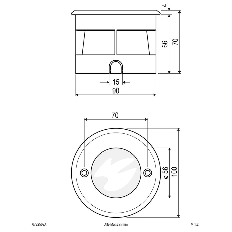 EVN Lichttechnik - Bodeneinbauleuchte LED-Bodeneinbauleuchte 6722502A IP67  − 1 Stück