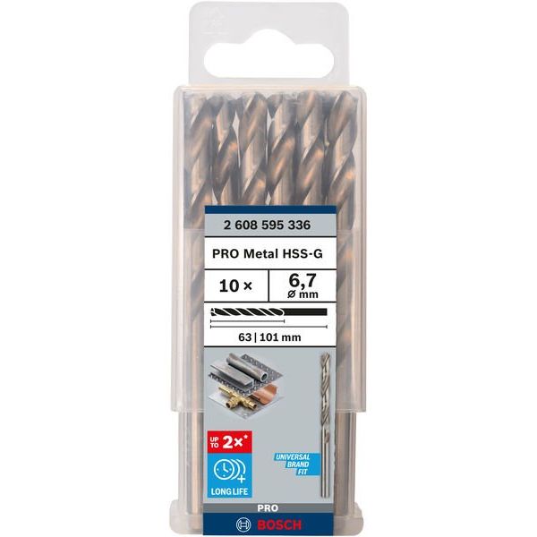 Bosch - Bohrer PRO Metal HSS-G 2608595336 Spiralbohrer 6,7 x