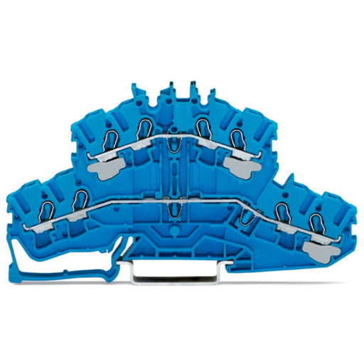 WAGO - Durchgangs-Reihenklemme 4-Leiter-Doppelstockklemme 2002-2404 N/N,blau − 50 Stück