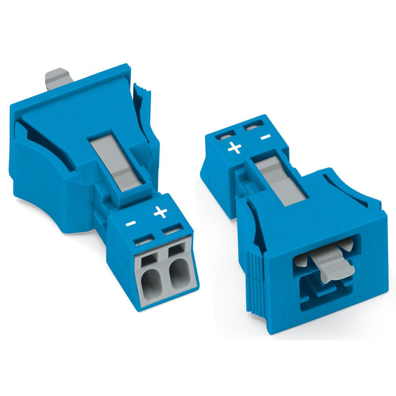WAGO - Geräteanschluss für steckbare Gebäudeinstallation Snap-In-Stecker 890-2112 2-polig,Kod. I,blau − 50 Stück