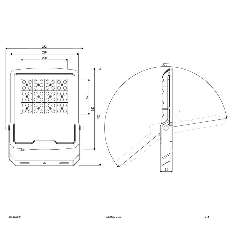 EVN Lichttechnik - Downlight/Strahler/Flutlicht LED-Fluter LFE1500940 4000K