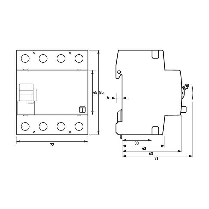 Doepke - Fehlerstrom-Schutzschalter FI-Schalter DFS4 063-4/0,10-F  − 1 Stück
