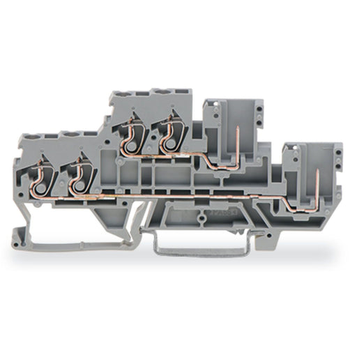 WAGO - Durchgangs-Reihenklemme 4-Leiter2PinDoppelstockkl. 870-1138 2,5 mm²,grau − 50 Stück
