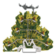 WAGO - Schutzleiter-Reihenklemme Dreistockklemme 2202-3237 2,5 qmm, grün-gelb − 50 Stück