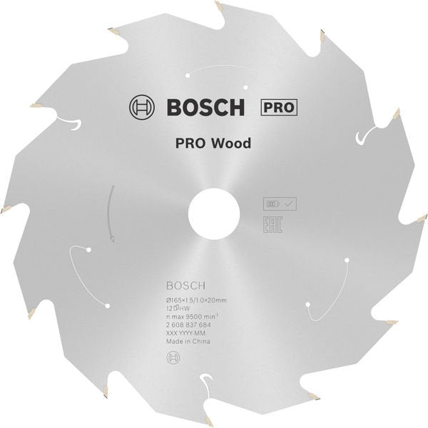 Bosch - Kreissägeblatt PRO Wood cordless 2608837684 Kreissägeblatt 165 x