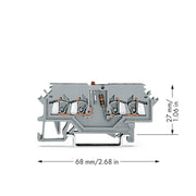 WAGO - Bauelement-Reihenklemme Bauelementklemme 279-624/281-434 Leiter,LEDrot,grau − 100 Stück