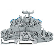 WAGO - Schutzleiter-Reihenklemme 4-Leiter-Doppelstockklemme 2002-2448 2,5mm²,grau − 50 Stück
