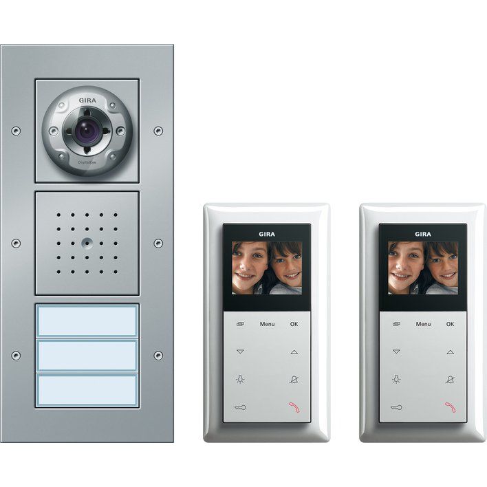 Gira - Türsprech-Set Zweifam.haus-Paket 049546 Video alu