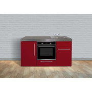 Stengel - Mini-Küche Miniküche Premiumline MPBBR160BOGKFliBreS Bordeauxrot