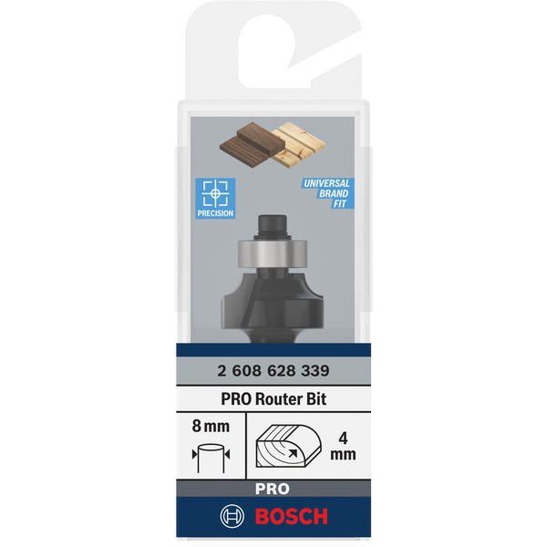 Bosch - Fräser PRO Abrundfräser, 2608628339 R 4, Schaft 8 mm