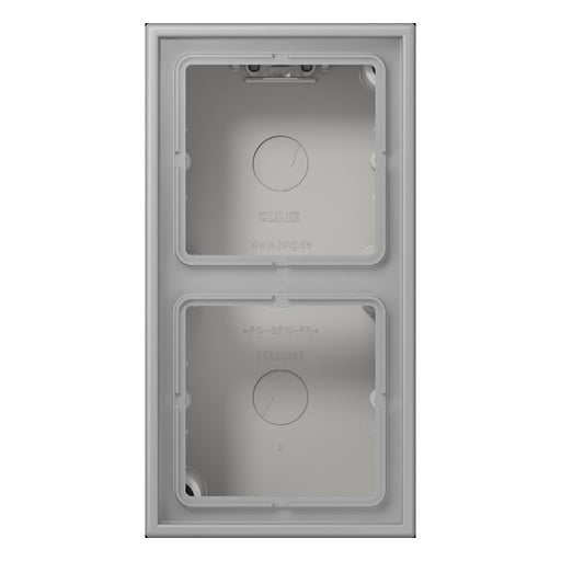 Jung - Aufputzgehäuse für Unterputzgerät Aufputz-Kappe 2fach LC 582 A 204 gris moyen (32012)