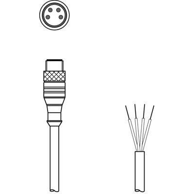 Leuze - Konfektioniertes Sensor-Aktor-Kabel Anschlussleitung KS U-M8-4A-P1-020