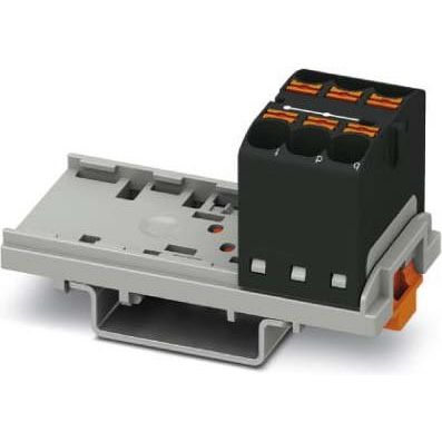Phoenix Contact - Durchgangs-Reihenklemme Verteilerblock PTFIX 6X4-NS35 BK senkr, 0,2-6qmm sw − 8 Stück