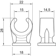 OBO Bettermann - Befestigungsschelle für Kabel/Rohre Sockel-Klemmschelle 2962 15 LGR − 100 Stück
