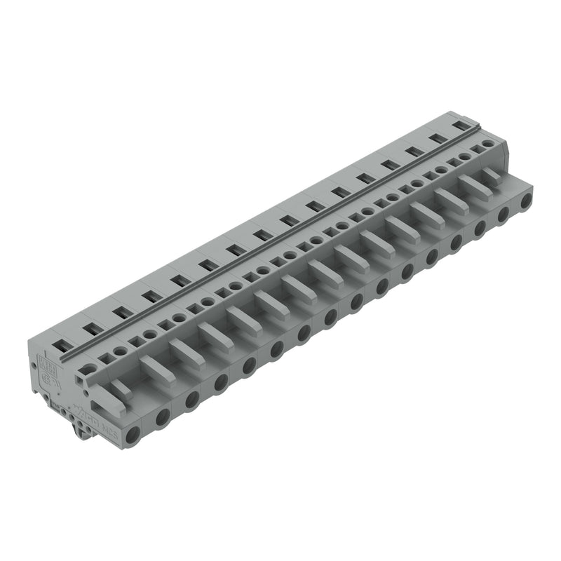WAGO - Kabelsteckverbinder für Leiterplattensteckverbinder 1-Leiter-Federleiste 231-216/008-000 CAGECLAMP,2,5 mm²,gr − 10 Stück
