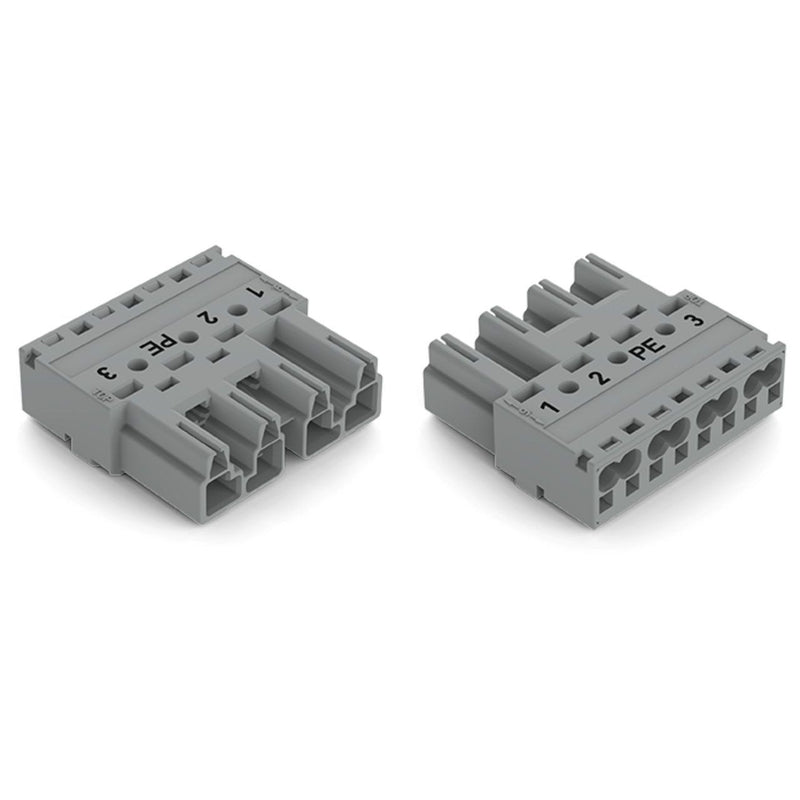 WAGO - Steckverbinder für steckbare Gebäudeinstallation Stecker 4-polig 770-254/062-000 Kod. B,grau − 50 Stück