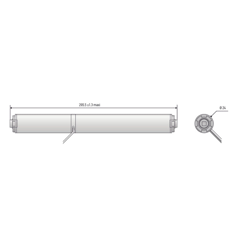 Somfy - Rohrmotor Antrieb LW25-B44, 24VDC 1000032 0,4Nm 40U/min 10,8W