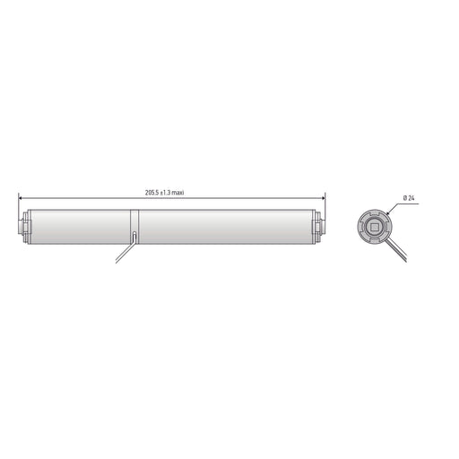 Somfy - Rohrmotor Antrieb LW25-B44, 24VDC 1000032 0,4Nm 40U/min 10,8W