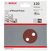 Bosch - Schleifpapier/Schleifvlies Schleifblatt C430, 115 mm, 2608605106 120 8 Löcher Klett