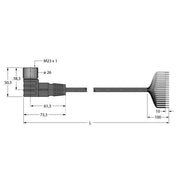 Turck - Konfektioniertes Sensor-Aktor-Kabel Passivverteiler CKWM19-19-2/TXL − 1 Stück