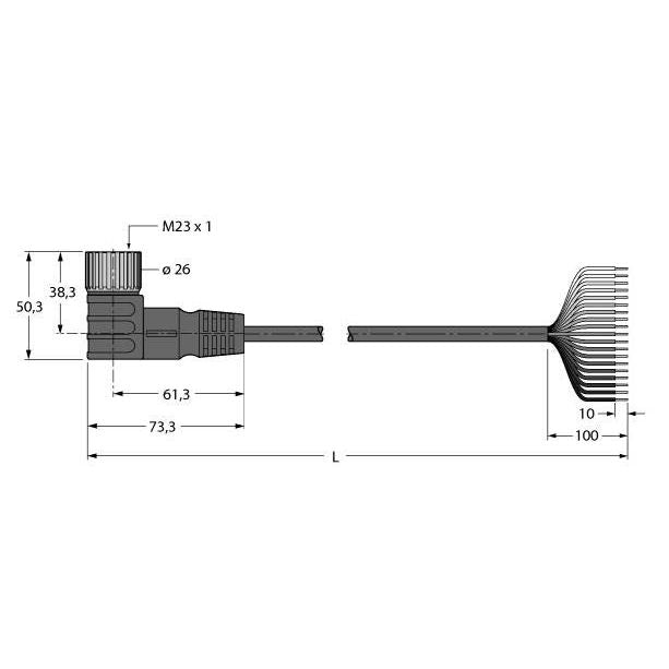 Turck - Konfektioniertes Sensor-Aktor-Kabel Passivverteiler CKWM19-19-2/TXL − 1 Stück