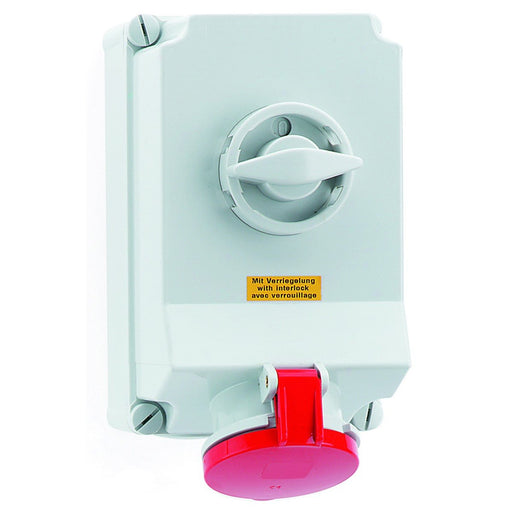 Bals Elektrotech - CEE-Steckdose abschaltbar, abgesichert (IEC 60309) Wandsteckdose abschaltbar 16605 verriegelt 63A 4p 4