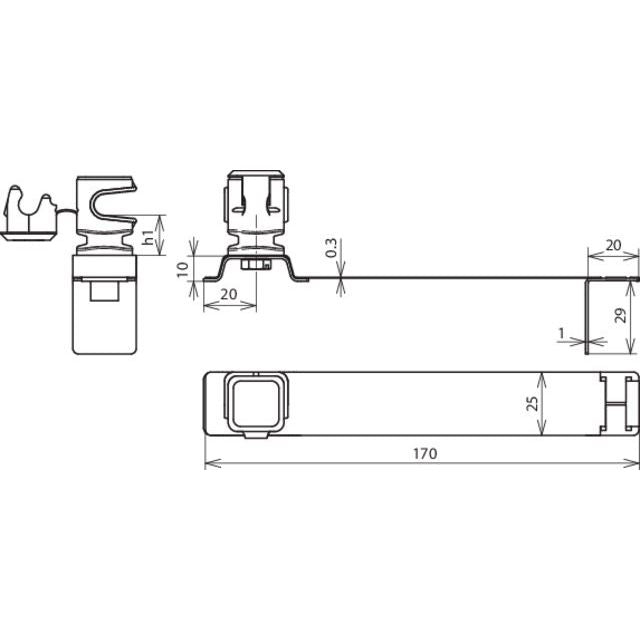 DEHN - Dachleitungshalter für Blitzschutz Dachleitungshalter DLHFS8H36L170GRV2A FLEXIsnap NIRO/K-gr