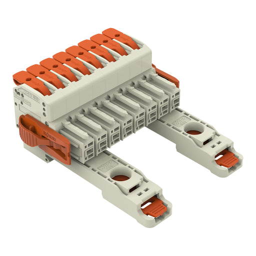 WAGO GmbH & Co. KG - Ein- und mehrpolige Klemmenleiste 1-Leiter-Federleiste 8311108038000300000 PushinCAGECLAMP,lgr − 6 Stück
