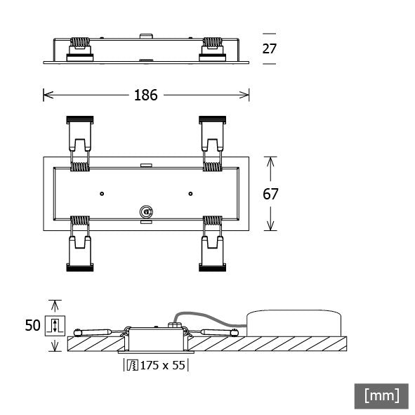 LTS Licht&Leuchten - Downlight/Strahler/Flutlicht LED-Einbauleuchte CHOCM-R 140. #665581 830 DALI si