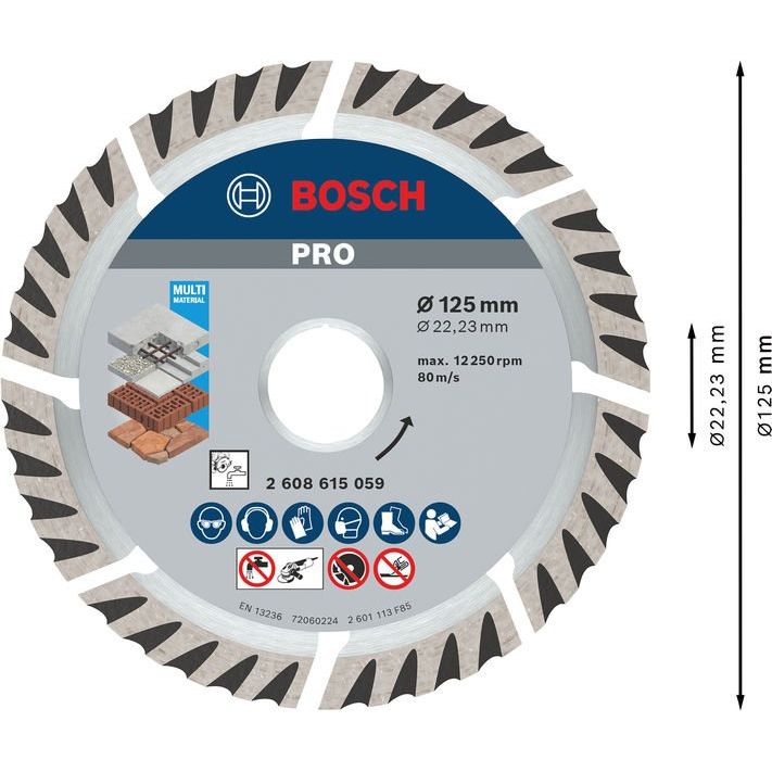 Bosch - Trenn-/Schleifscheibe PRO Multi Material 2608615060 Diamanttrennscheibe