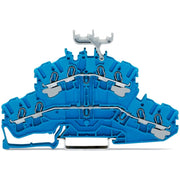 WAGO - Durchgangs-Reihenklemme 4-Leiter-Doppelstockklemme 2002-2434 N/N,blau − 50 Stück
