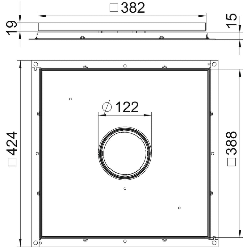 OBO Bettermann - Kassettenrahmen mit Kassette Rahmenkassette RKF3 V3 15 383x383x15mm