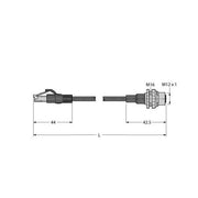 Turck - Rundsteckverbinder, feldkonfektionierbar (Industriesteckverbinder) Leitung für Industrial RJ45S-FKSDD-4416-3M Ethernet / PROFINET − 1 Stück