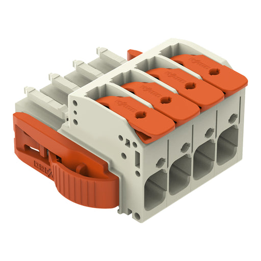 WAGO GmbH & Co. KG - Ein- und mehrpolige Klemmenleiste 1-Leiter-Federleiste 831-1104/038-000 Push-inCAGECLAMP,lgr − 12 Stück