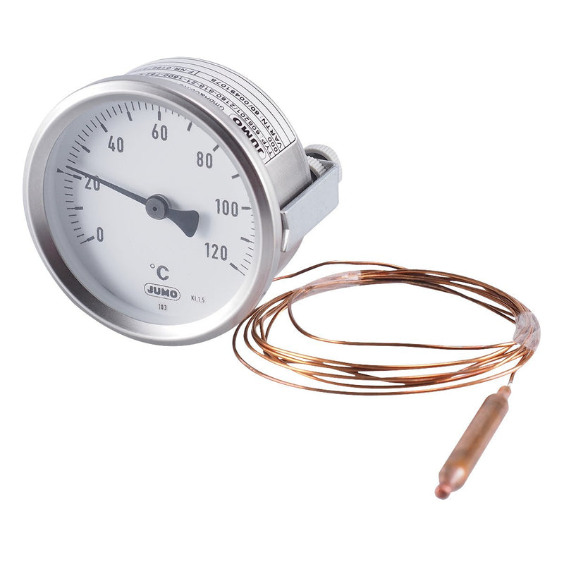 Jumo - Temperaturschalter Zeigerthermometer 00491078 0-120°C,Fernlei.1,5m