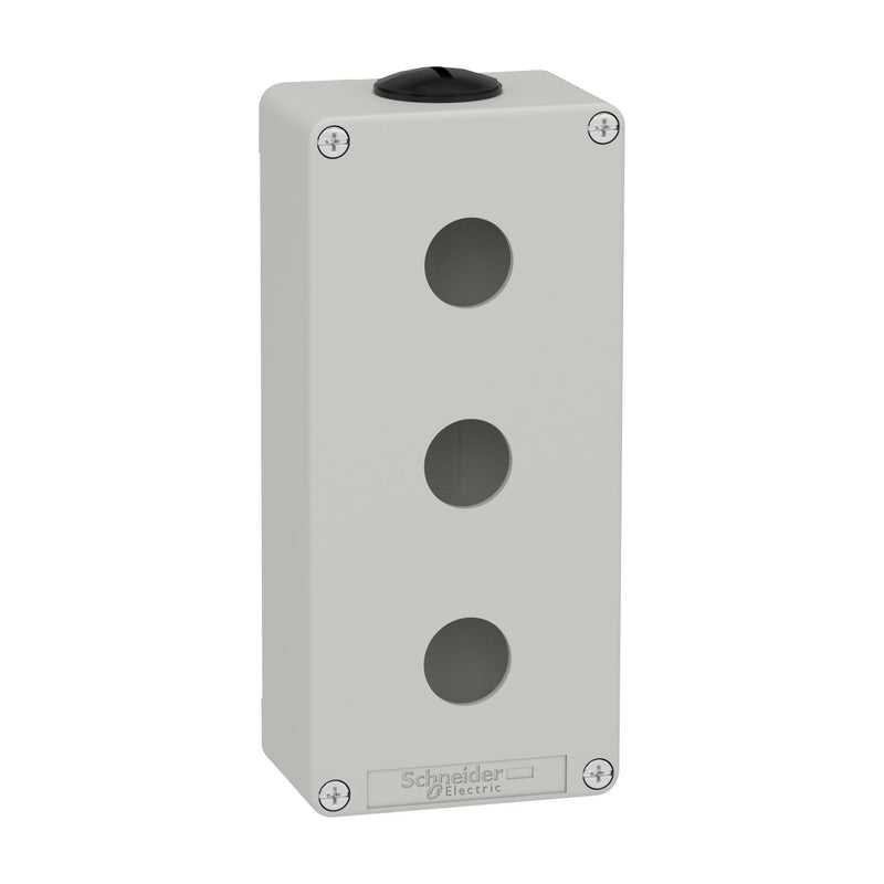 Schneider Electric - Gehäuse für Befehls- und Meldegeräte Leergehäuse XAP, Metall XAPD3203 grau, für 3x22mm