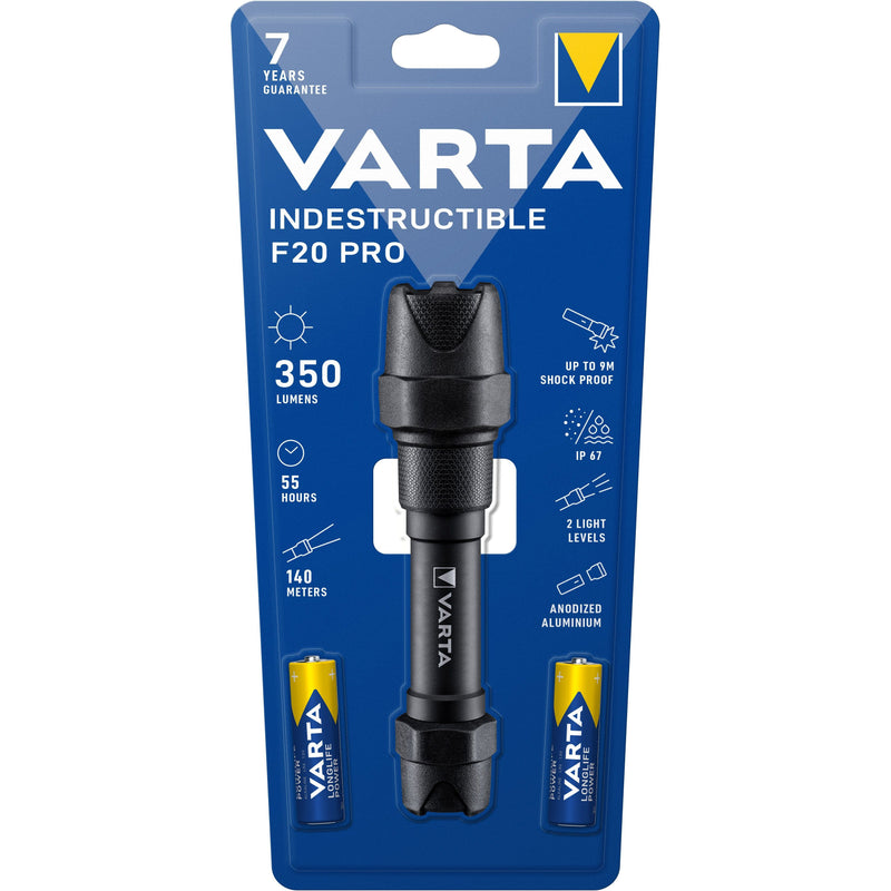 Varta Cons.Varta - Taschenleuchte LED-Taschenlampe IndestructibleF20Pro F20 Pro 2AA m.Batt