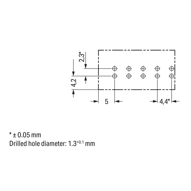 WAGO - Leiterplattensteckverbinder Stecker für Leiterplatten 890-855 5-polig,grau − 50 Stück