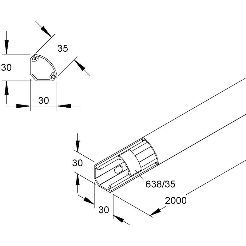 HKL - EckKanal rws EDK35.3 EDK-Kanal 25x35 − 2 Meter