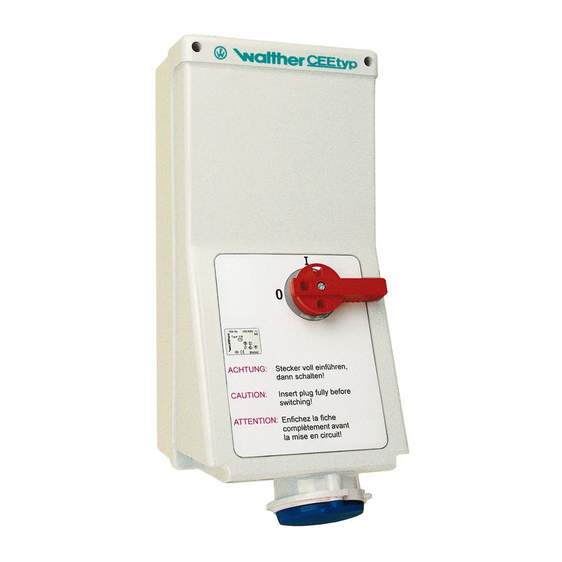 Walther Werke - CEE-Steckdose abschaltbar, abgesichert (IEC 60309) Wandsteckdose 32A AJ130304 3P 110V 4h IP44 − 1 Stück