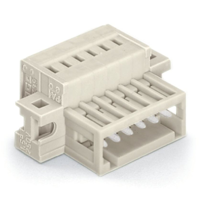 WAGO - Kabelsteckverbinder für Leiterplattensteckverbinder 1-Leiter-Stiftleiste 734-312/019-000 1,5mm²,lichtgrau − 25 Stück