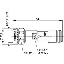 Telegärtner - Pegelsteller N-Dämpfungsglied 10dB(M 100024160 50Ohm,1W