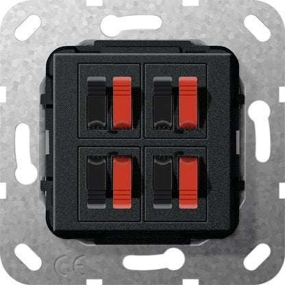 Gira - Einsatz/Abdeckung für Kommunikationstechnik Lautsprecher Anschluss 569410 4fach sw matt