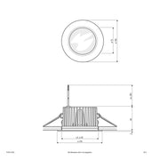 EVN Lichttechnik - Downlight/Strahler/Flutlicht P-LED Einbauleuchte PC 44111002 eds 24VDC 11W 3000K IP44