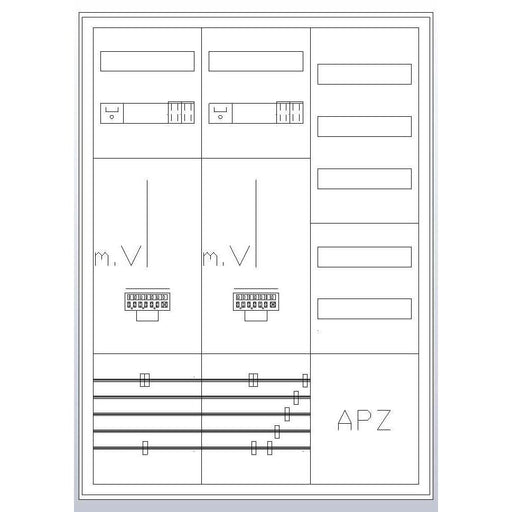 ABN - Zähler-Komplettschrank Zählerschrank S37ZA620 3Pkt 2Z 1V 1APZ