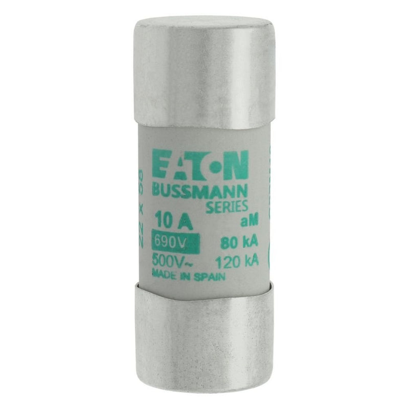 Eaton - Zylindrische Sicherung Sicherungseinsatz Nieders. CYLINDRICA#C22M10 10A AC 690V 80kA − 10 Stück