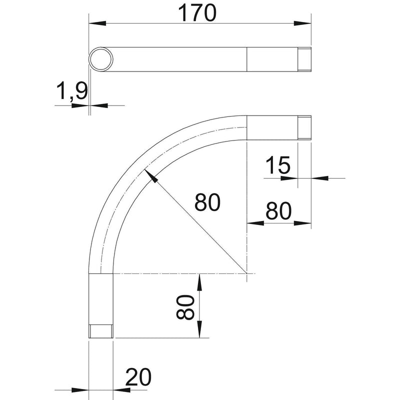 OBO Bettermann - Bogen für Installationsrohre Aluminiumrohrbogen SBM20W ALU Gewinde M20x1,5 − 25 Stück