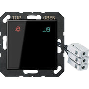 Jung - Abdeckung/Bedienelement für Installationsschalterprogramme Hotelabdeckung Glas A CU KO6 M 24 SW mit LED-Einheit 24 V